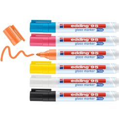 Edding Glasmarker 6er Set (versch.Farben)