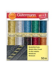Gütermann Nähfaden-Set Metalleffekt-Faden (10 Farben / 50 m)
