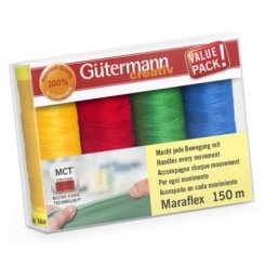Gütermann Nähfaden-Set Maraflex (4 Farben / 150 m)