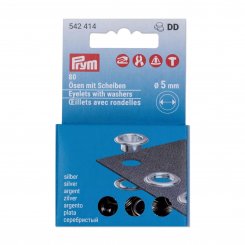 Prym Nachfüllset Ösen mit Scheiben 80 St. (5 mm / silber)