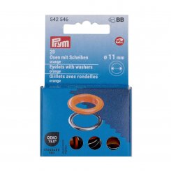 Prym Ösen mit Scheiben (11 mm/ orange-silberfarbig/ 20 St.)