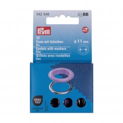 Prym Ösen mit Scheiben (11 mm/ lila-silberfarbig/ 20 St.)