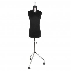 Fabma Schneiderpuppe/Scheiderbüste Herren / mit Rollen (männlich / Größe 40 - 50 / schwarz / verstellbar)