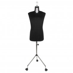 Fabma Schneiderpuppe/Schneiderbüste Herren / mit Rollen (männlich / Plus-Size-Größe 42 - 54 / schwarz / verstellbar)