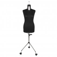 Fabma Schneiderpuppe/Schneiderbüste / mit Rollen (weiblich / Plus-Size-Größe 42 - 54 / schwarz / verstellbar)