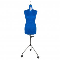 Fabma Schneiderpuppe/Schneiderbüste / mit Rollen (weiblich / Plus-Size-Größe 42 - 54 / blau / verstellbar)