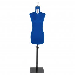 Fabma Schneiderpuppe/Schneiderbüste SMART / mit Sockel (weiblich / Größe 36 - 48 / blau / verstellbar)