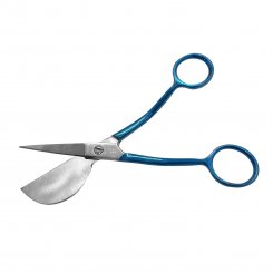 Famore hochwertige Applikationsschere (linkshänder / gebogen / blau-metallic)