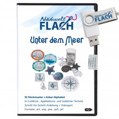 Nähwelt Flach USB unter dem Meer (51 Muster + Alphabet)