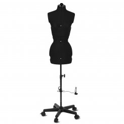 Schneiderpuppe/Schneiderbüste Supa Fit "S" mit Rollen (verstellbar / schwarz)