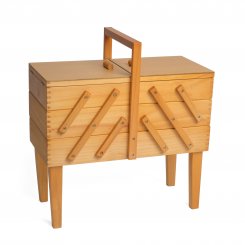 Holz-Nähkästchen mit 3 Ebenen