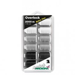 Madeira Overlock Minikingbox Aerolock Nr. 180 Black &amp; White (12 x 2000 m)