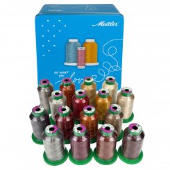 Amann Mettler Garndose Isacord (Farbe beige, braun, rost, grau / 1000 m / 16 Konen / Stickgarn)