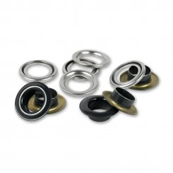 Prym Ösen mit Scheiben (8 mm/ schwarz-silberfarbig/ 32 St.)