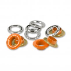 Prym Ösen mit Scheiben (8 mm/ orange-silberfarbig/ 32 St.)