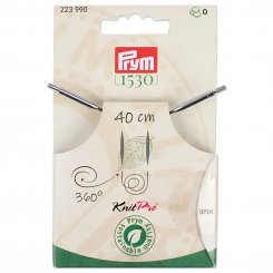 Prym Natural Kunststoffseil 40 cm (360° drehbare Endstücke / austauschbare Nadelspitzen)