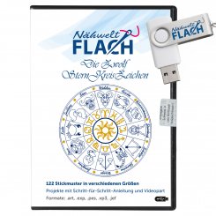 Stickmuster USB "Die zwölf Sternkreiszeichen" (122 Muster + Musterkombinationen)