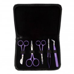 Semplix Scheren-Set (lila-metallic / 5 teilig / mit Etui)