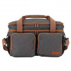 Semplix Multifunktionstasche anthrazit/braun (38 x 18 x 19 cm)