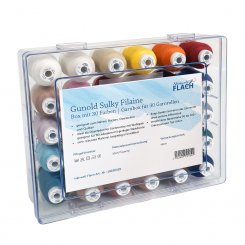 Gunold Sulky Filaine mit Acryl-Garnbox (400 m / 30 Farben) Näh-, Overlock-, Stick- und Quiltgarn