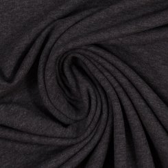 Baumwoll Sweat Stoff Eike angeraut melange - Eike melange von Swafing 001789-anthrazit