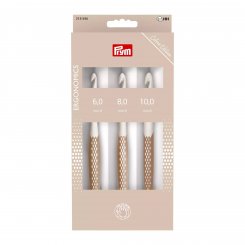 Prym Wollhäkelnadel-Set Ergonomics, Stärke 6/8/10 mm, taupe
