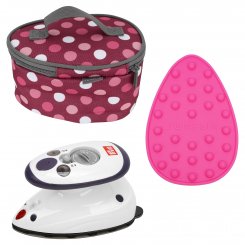 Semplix Mini-Dampfbügeleisen-Set Polka Dots berry/pink
