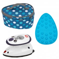 Semplix Mini-Dampfbügeleisen-Set Polka Dots petrol/türkis