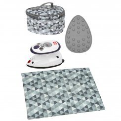 Semplix Mini-Bügeleisen Set + Unterlage Diamond grau