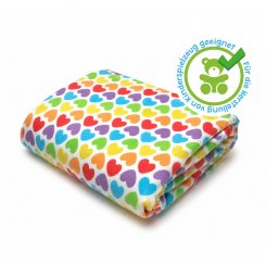 Kullaloo Plüsch SHORTY Rainbow Love Hearts (Meterware / 1,5 mm Florlänge / SuperSoft / Stoff)
