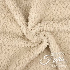 Kullaloo Teddyplüsch Stoff (Meterware / 10 mm Florlänge / Fantastic Furs / Fine Teddy) 62401 - beige/macadamia