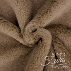 Kullaloo Kunstfell Fluffy Rabbit (Meterware / 12 mm Florlänge / Fantastic Furs / Stoff) 62185 - braun / nougat