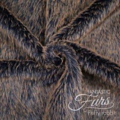 Kullaloo Kunstfell Fluffy Rabbit Dip Dye (Meterware / 12 mm Florlänge / Fantastic Furs / Stoff) 62191 - schwarz/braun