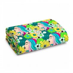 Baumwoll-Stoff Jersey Gesichter und Blumen by Karina+Kind
