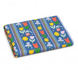 Baumwoll-Stoff Popeline Blumen und Streifen by Karina+Kind