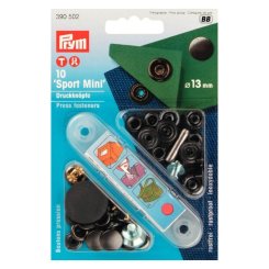 Prym Druckknöpfe Sport Mini (13 mm/ brüniert/ 10 St./ inkl.Werkzeug)