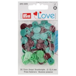 Prym Love Druckknöpfe Color Snaps (12,4 mm/ grün/ türkis/ braun/ 30 St.)