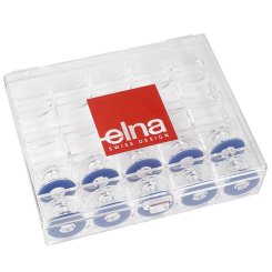 Elna Spulenbox inkl.10 Spulen mit Fadenbremse (Spulenhöhe 11,5mm)
