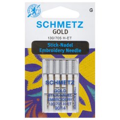 Schmetz Gold Embroidery-Sticknadeln 90/ System 130/705 H-ET/ 5 Nadeln