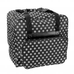 Over-Coverlocktasche XL (schwarz/weiß gepunktet)