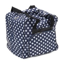 Over-Coverlocktasche (blau/weiß gepunktet)