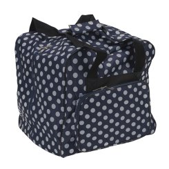 Over-Coverlocktasche (navy/grau gepunktet)