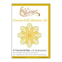 Windesign Stickmuster CD Fensterbilder - Blumen 3D (freistehende Spitzenstickerei)
