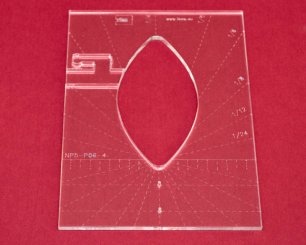 Quilt-Lineal Blatt groß (Plexiglas 5 mm/Blatt 4 x 2,15 inch/ca. 10,1 x 5,5 cm)