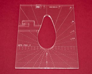Quilt-Lineal "Feder klein" (Plexiglas 5 mm/Feder 3 x 1 inch/ca. 7,6 x 2,5 cm)