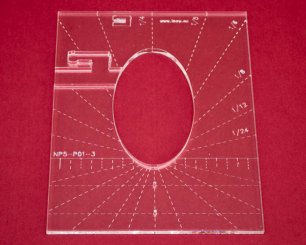 Quilt-Lineal "Ellipse klein" (Plexiglas 5 mm/Ellipse 3 x 1,5 inch/ca. 7,6 x 3,8 cm)