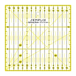 Semplix Patchwork-Quiltlineal (15 x 15 cm/ 3 mm dick/ gelb)
