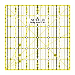 Semplix Patchwork-Quiltlineal (6" x 6"/ 3 mm dick/ gelb)