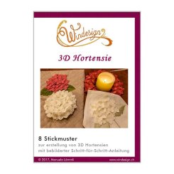 Windesign Stickmuster CD 3D Hortensie (8 Stickmuster)