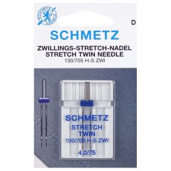 Schmetz Zwillingsnadel Stretch Stärke 75/ 4,0/ System 130/705 H-S/ 1 Nadel